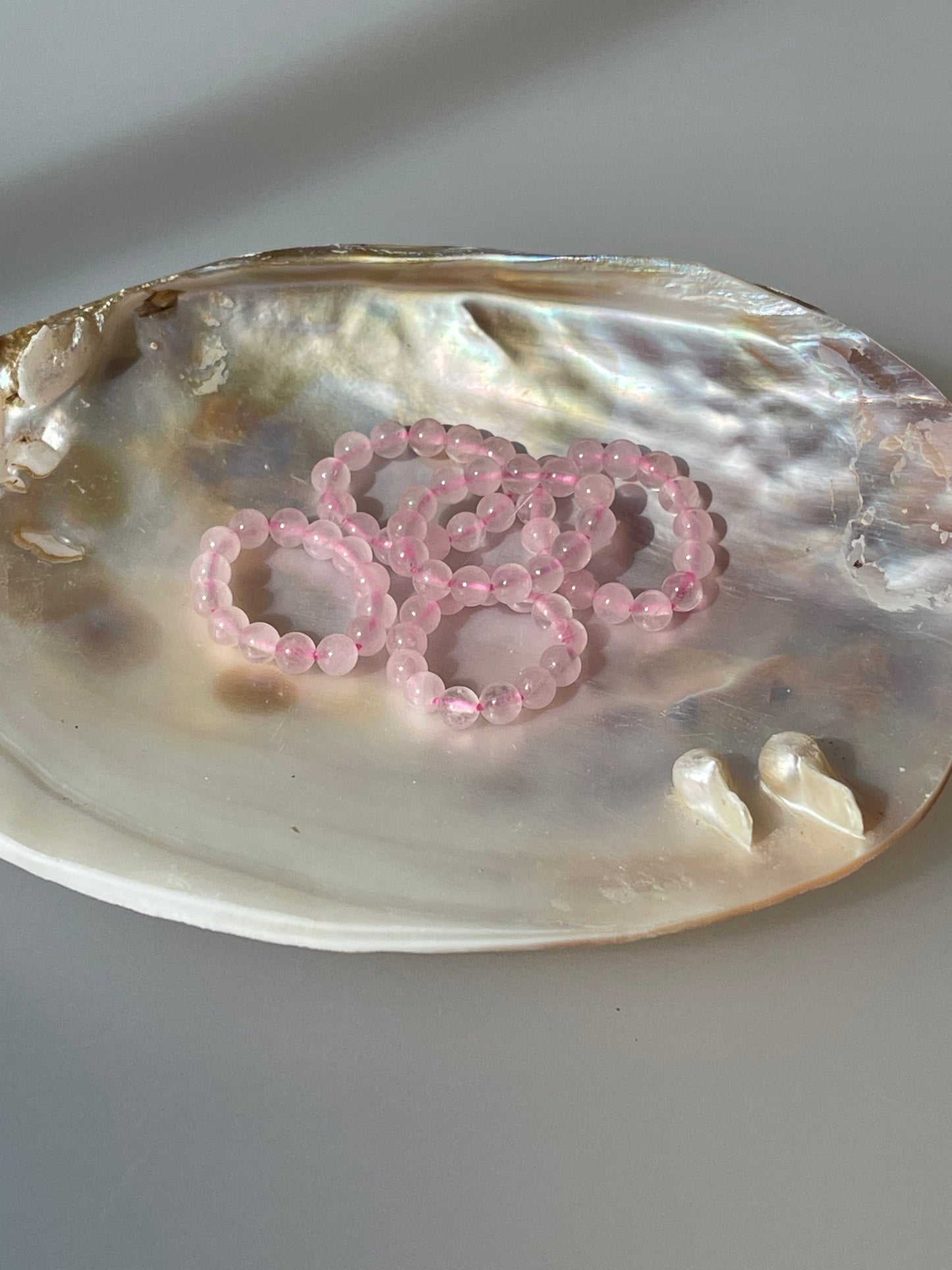Rosenquarz Kugelring