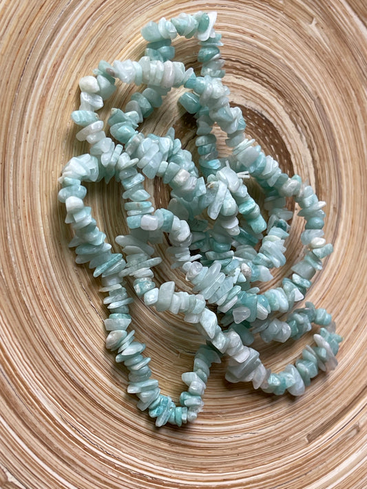 Mini Chips Amazonit Armband