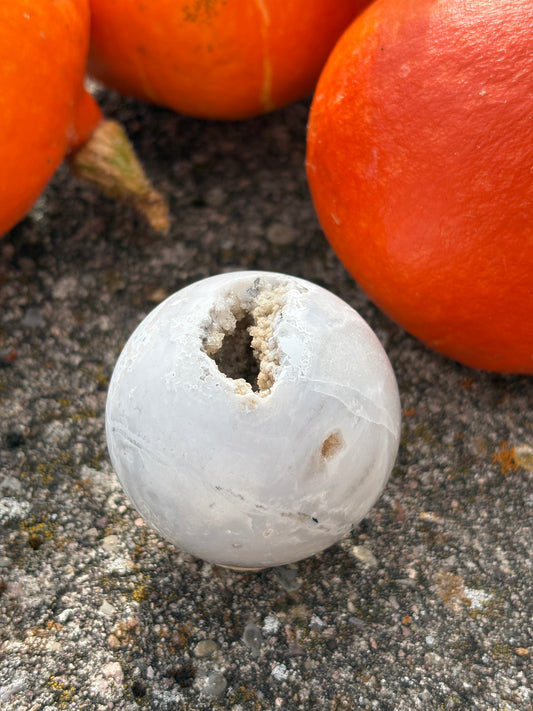 Weiße Achat Kugel