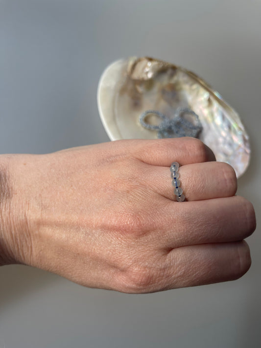 Aquamarin Kugelring