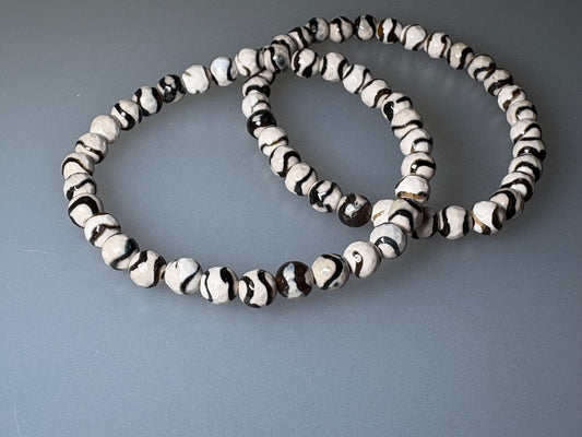 Zebra Achat Armband