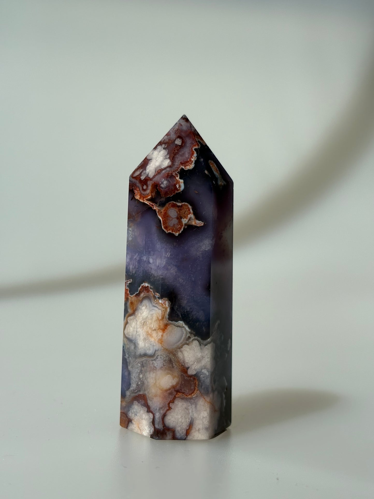 Blauer Blumenachat Turm