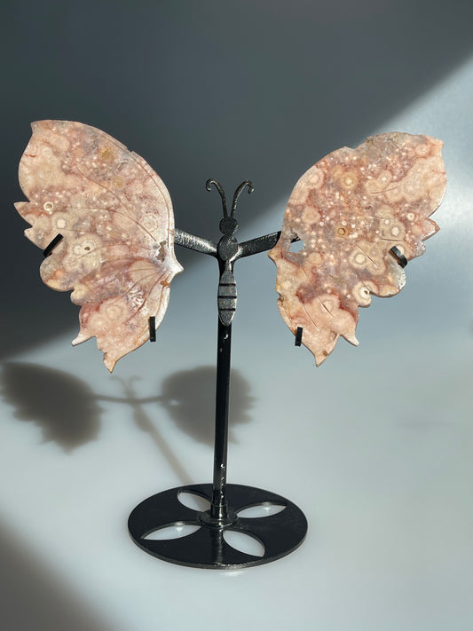Pink Amethyst - Schmetterling auf Halterung